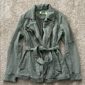 Anthropologie Women's Green Belted Jacket